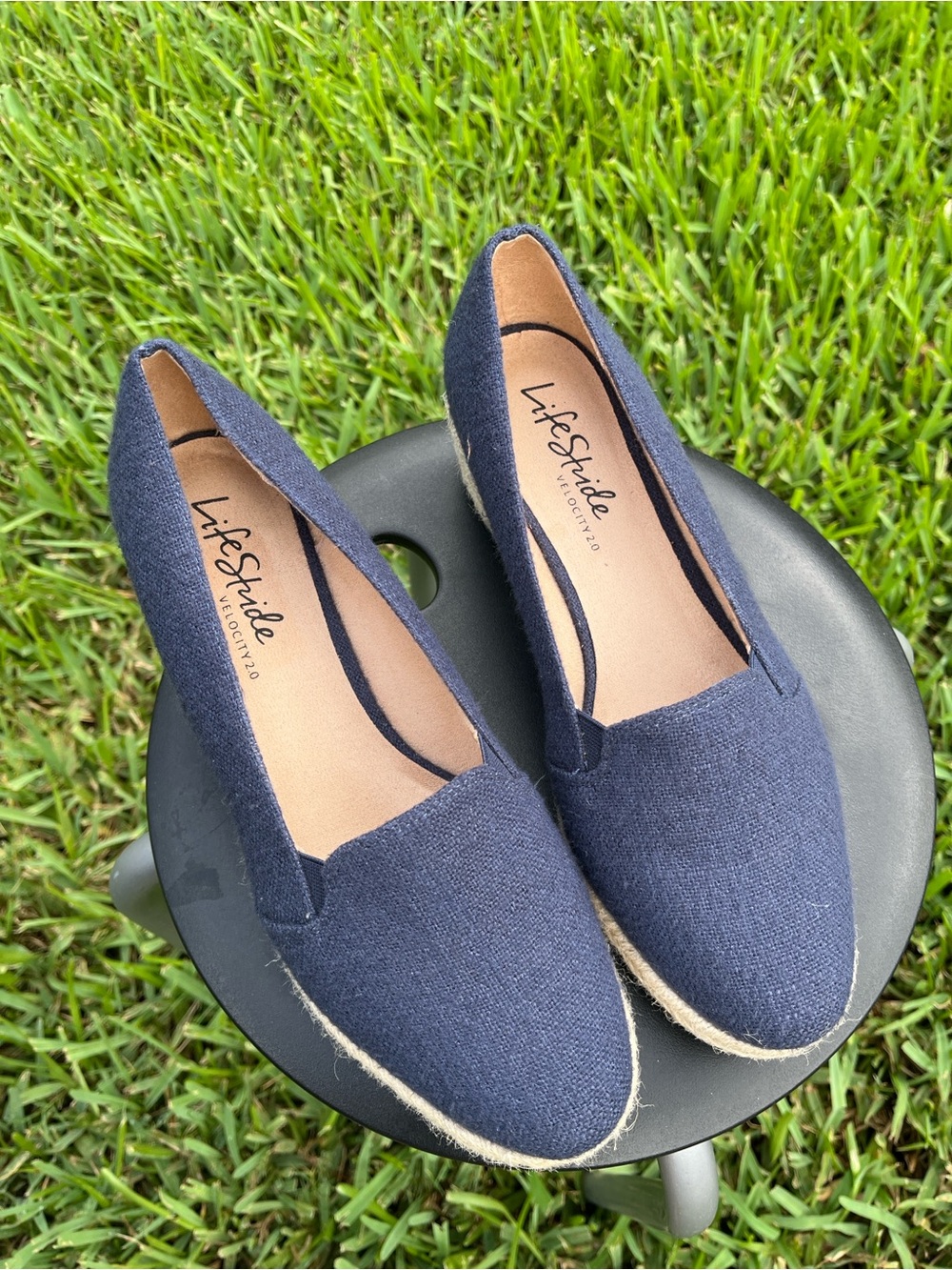 LifeStride Womens Kamilla Slip On Wedge Espadrilles - size 10- NWOT
